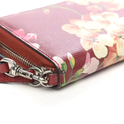 Gucci Shangai Calfskin Blooms Print Zip Around Wrist Wallet Romantic Cerise Multicolor 8 of 9
