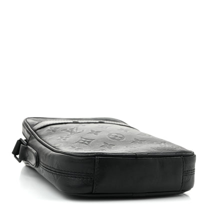 Louis Vuitton Calfskin Monogram Shadow Danube PM Black 4 of 12