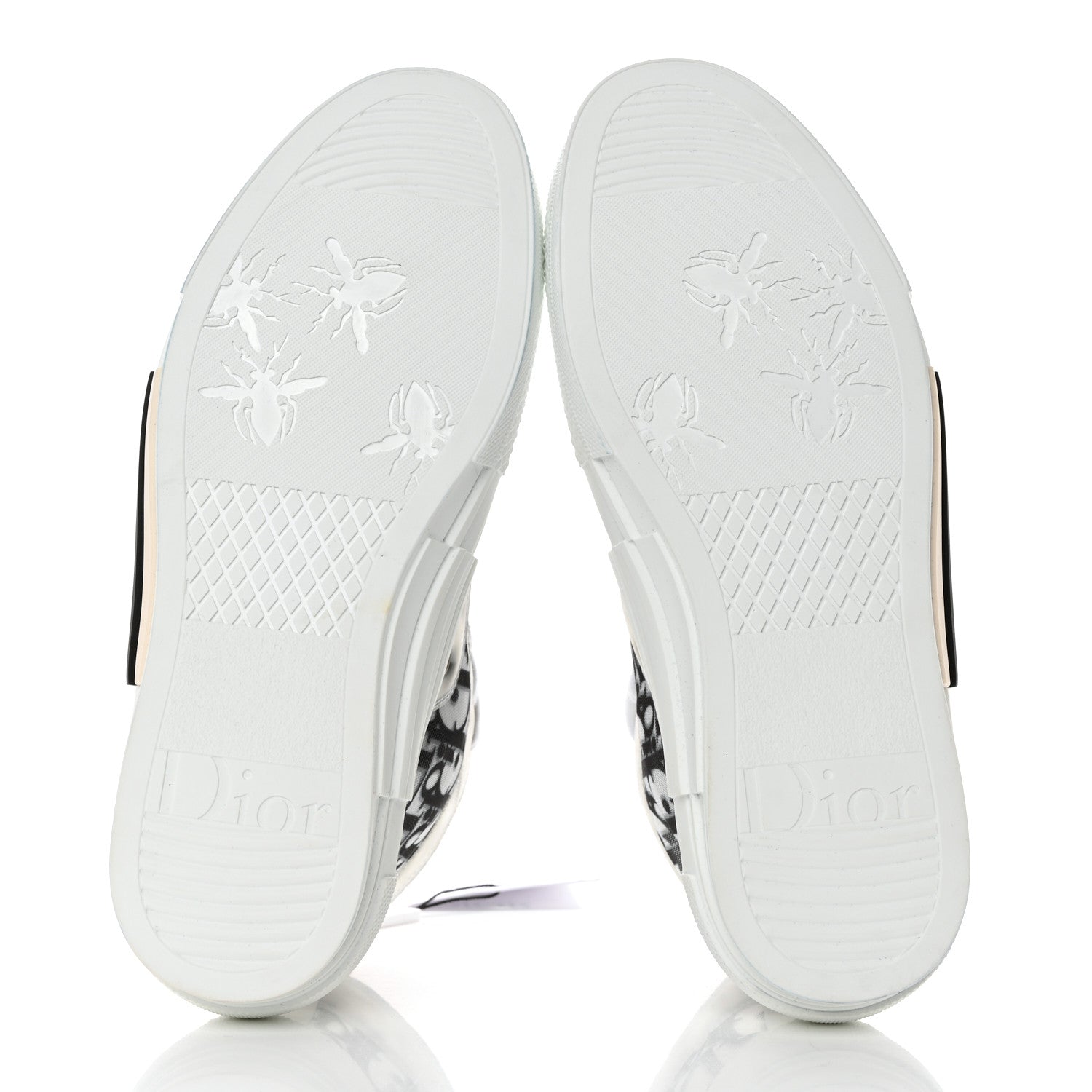 Christian Dior Technical Canvas Oblique Mens B23 High Top Sneakers 39 White Black 5 of 8