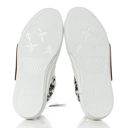 Christian Dior Technical Canvas Oblique Mens B23 High Top Sneakers 39 White Black 5 of 8