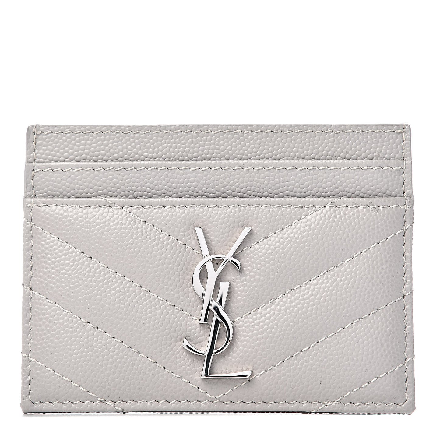 Grain De Poudre Matelasse Chevron Card Case Granite