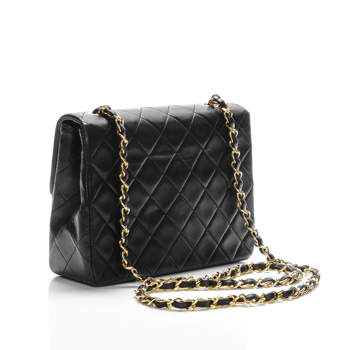 Lambskin Quilted Small Flap Black