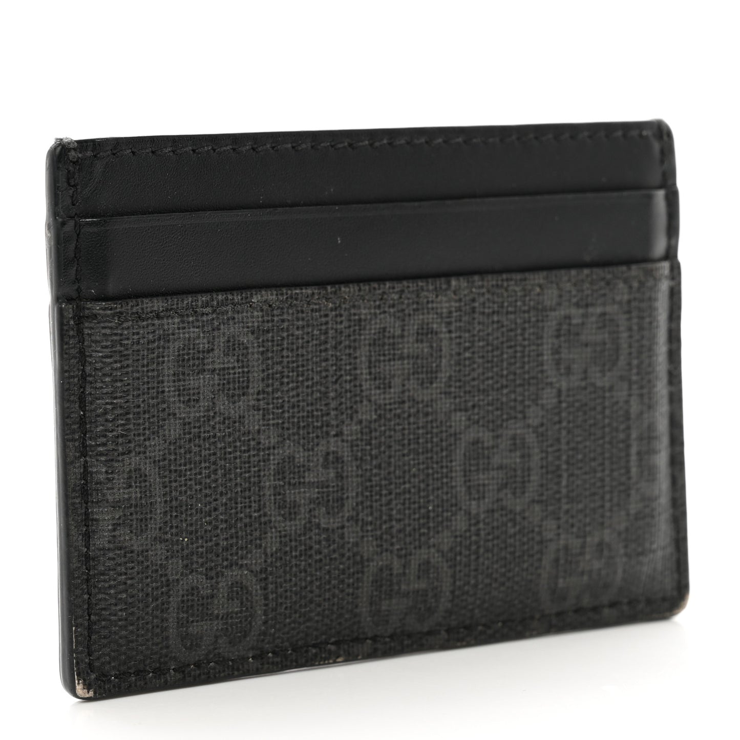 GG Supreme Monogram Kingsnake Card Holder Black Grey