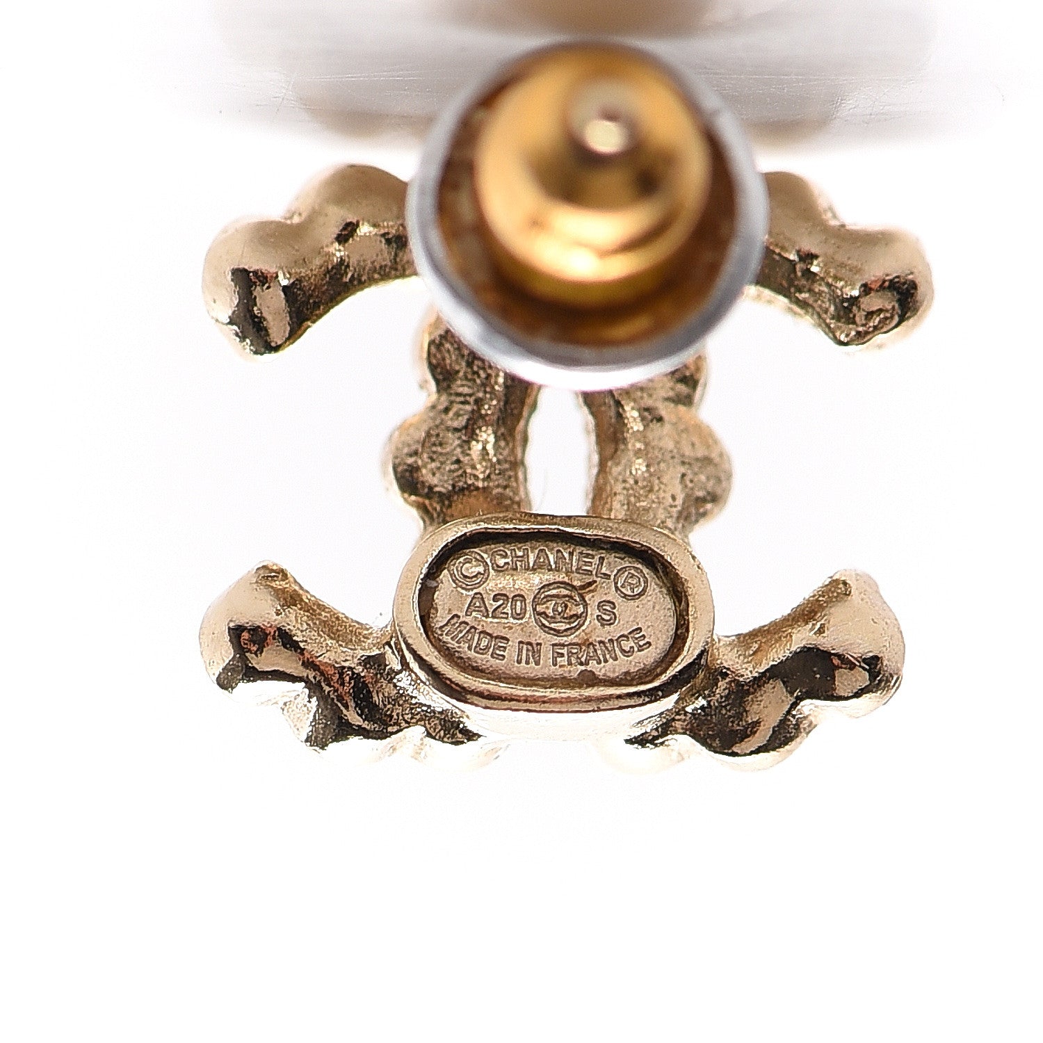 Chanel Crystal Mini CC Earrings Light Gold 3 of 5