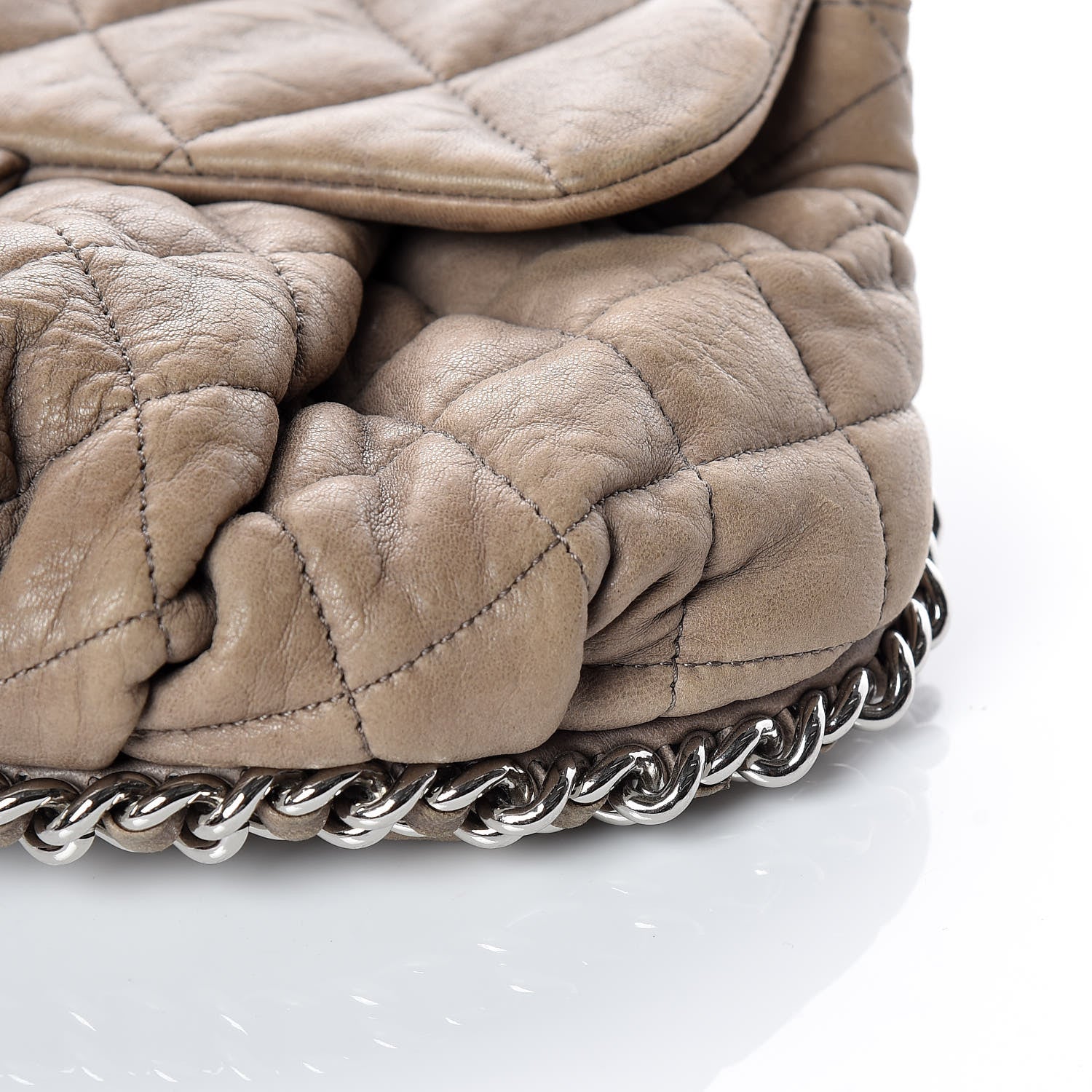 Chanel Washed Lambskin Quilted Medium Chain Around Messenger Taupe 6 of 24
