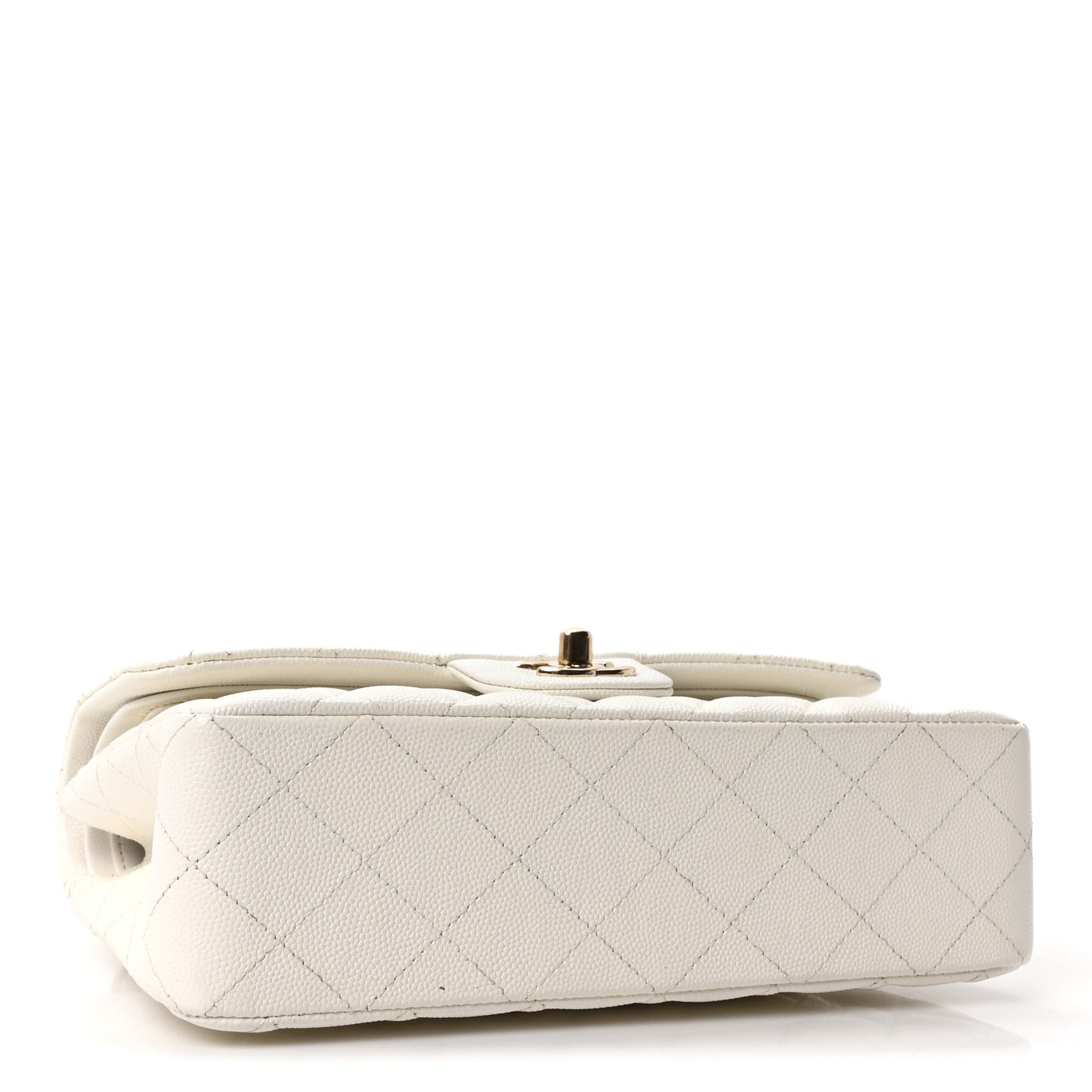 Caviar Quilted Small Double Flap White