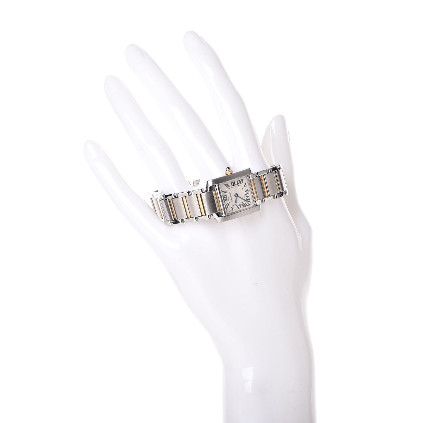 Stainless Steel 18K Yellow Gold 20mm Tank Francaise Quartz Watch