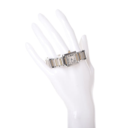 Cartier Stainless Steel 18K Yellow Gold 20mm Tank Francaise Quartz Watch 2 of 8