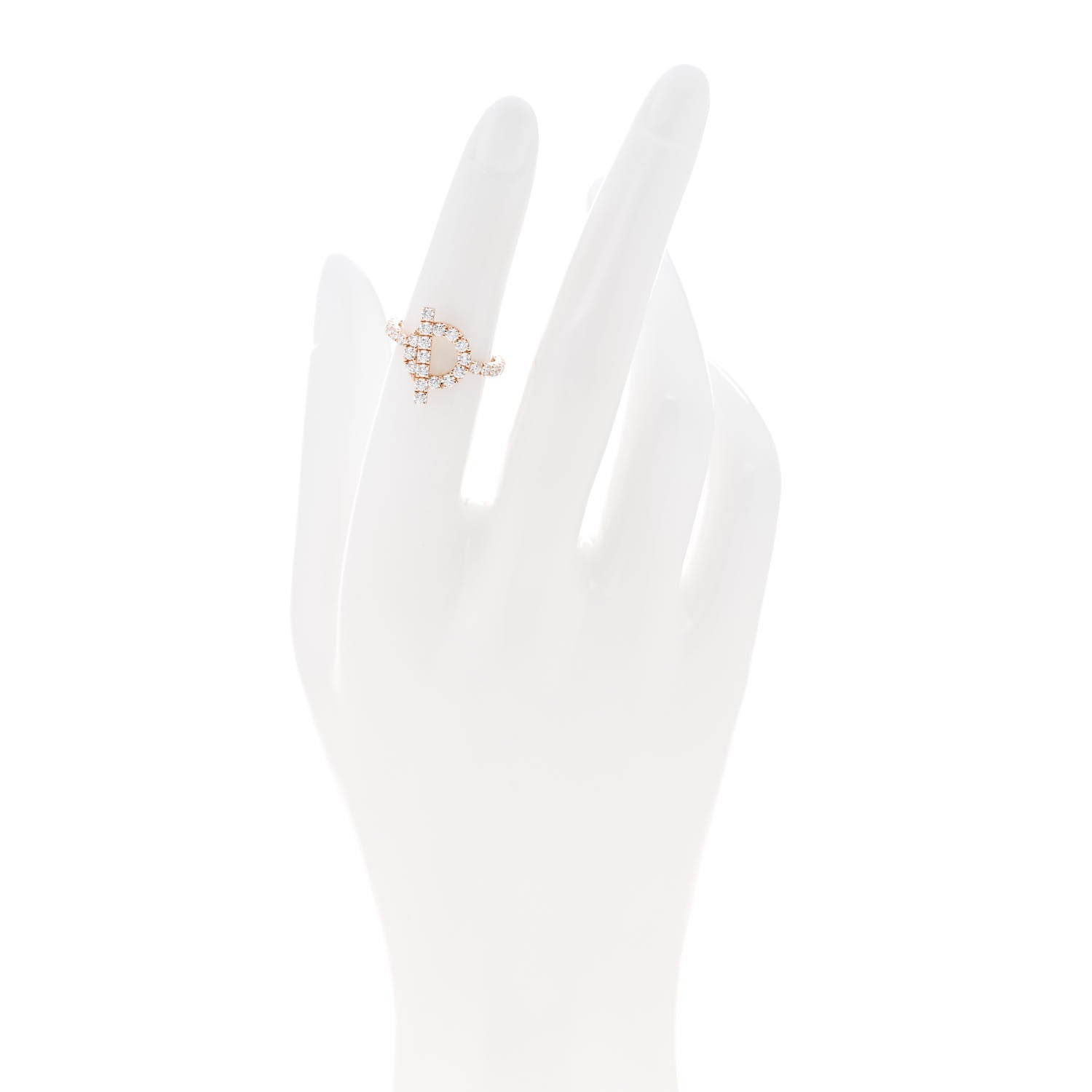 Hermes 18K Rose Gold Diamond Finesse Ring 49 4.75 2 of 7