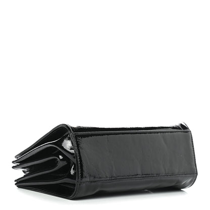 Chanel Patent Mademoiselle Lock Convertible Wrist Clutch Bag Black 5 of 10