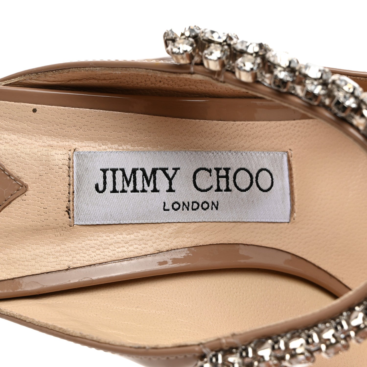 Jimmy Choo Patent Crystal Bing 100 Pumps 38.5 Ballet Pink 6 of 7