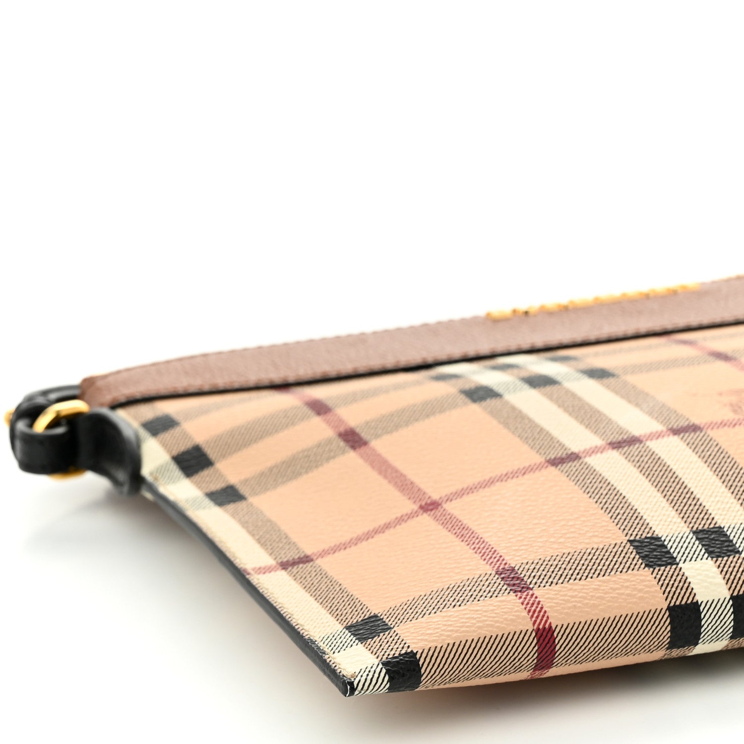Burberry Haymarket Check Peyton Crossbody Clutch Bag Toffee 9 of 10