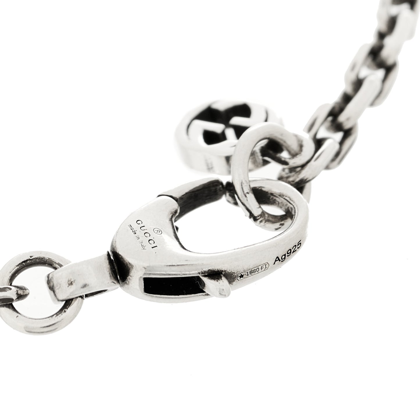 Sterling Silver Torchon Double G Bracelet