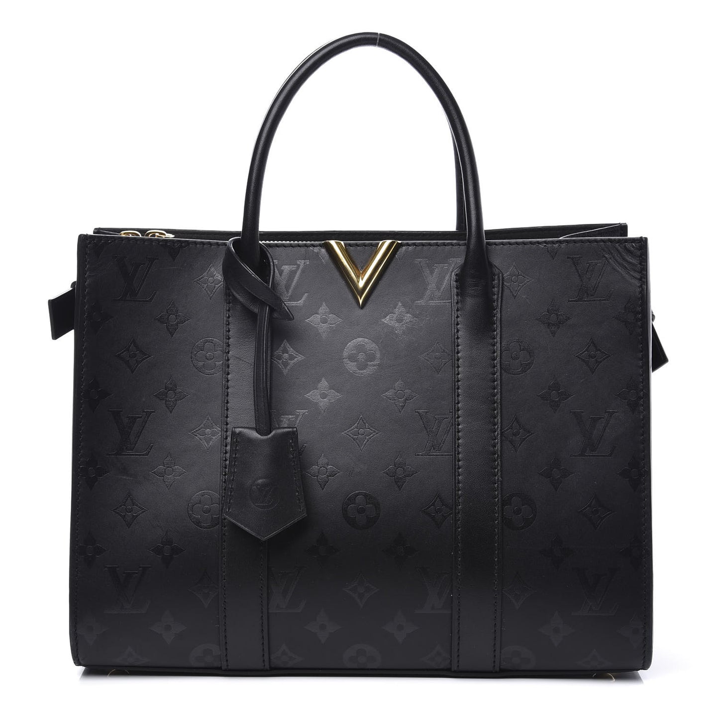Monogram Cuir Plume Very Tote MM Black