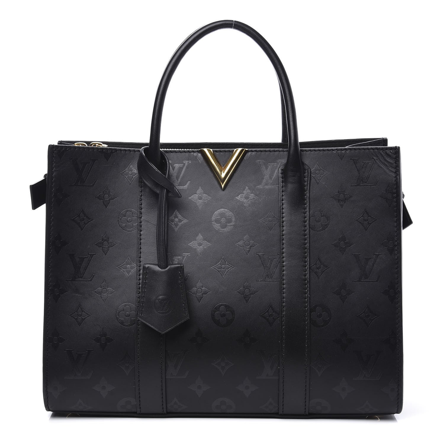 Louis Vuitton Monogram Cuir Plume Very Tote MM Black 1 of 10