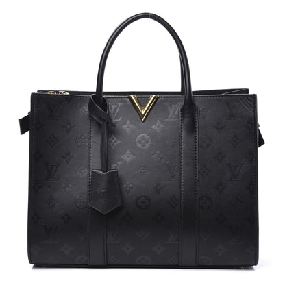 Louis Vuitton Monogram Cuir Plume Very Tote MM Black 1 of 10