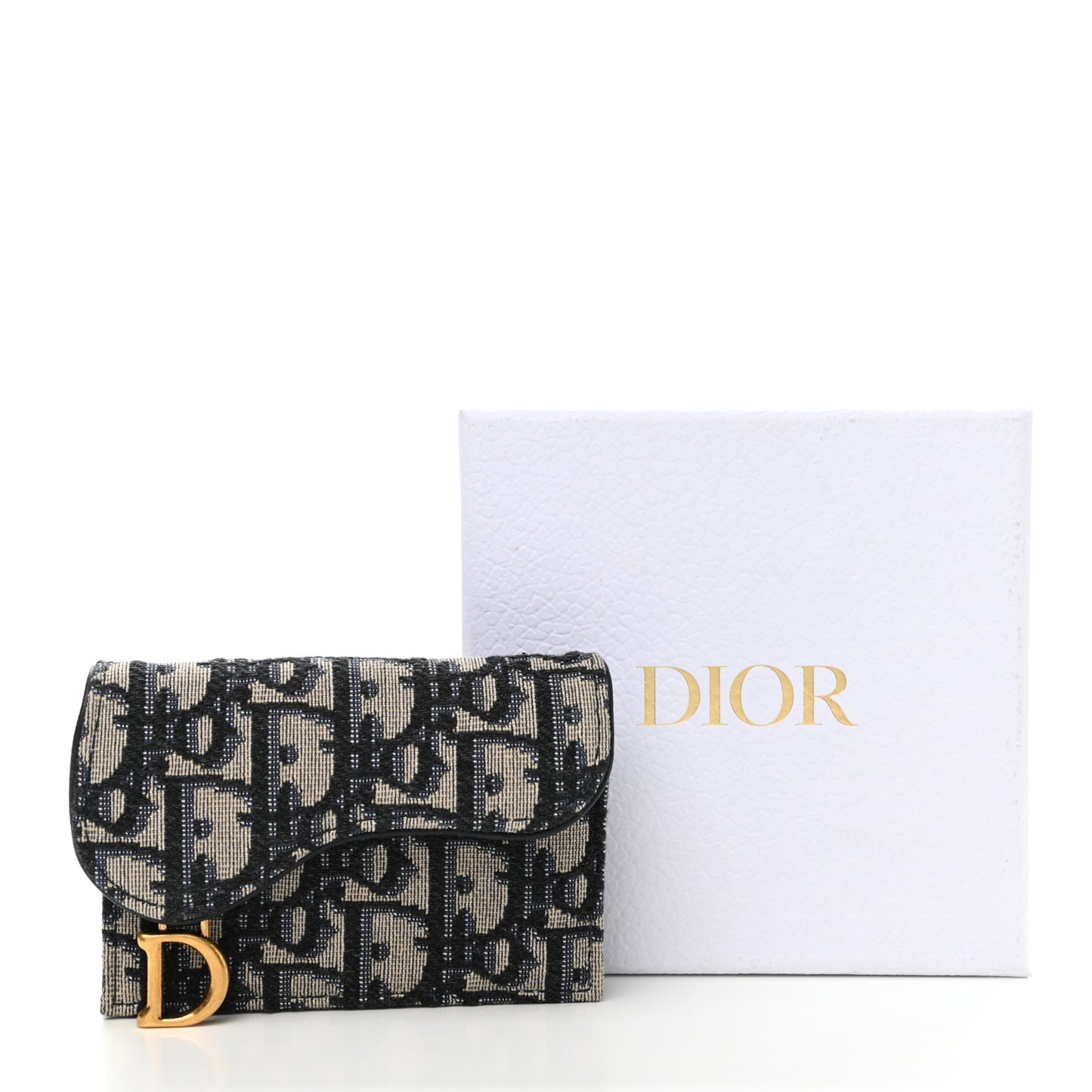 Oblique Saddle Card Holder Blue