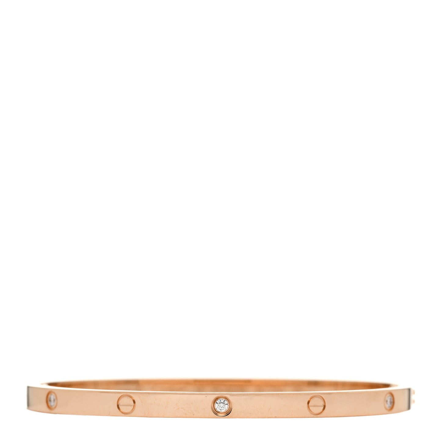 18K Pink Gold 6 Diamond Small LOVE Bracelet 16