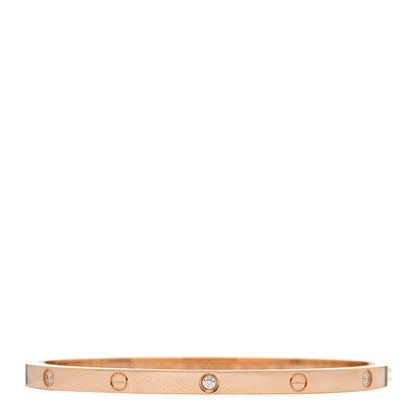 Cartier 18K Pink Gold 6 Diamond Small LOVE Bracelet 16 1 of 8
