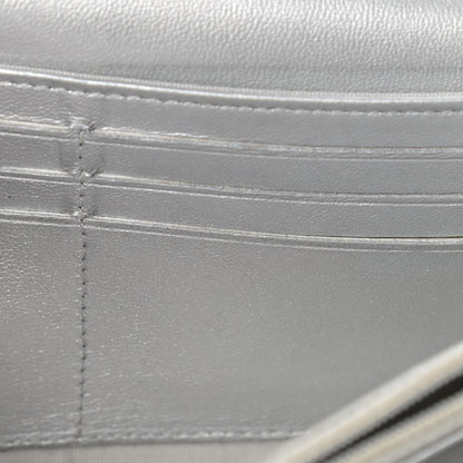 Chanel Metallic Lambskin Quilted Long Flap Wallet Silver 17 of 20
