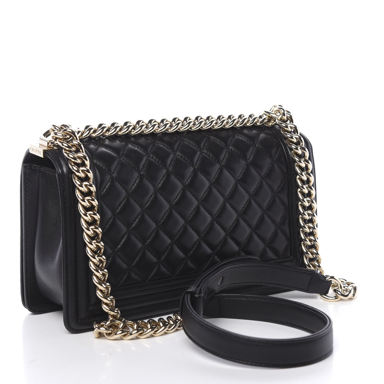Chanel Lambskin Quilted Medium Boy Flap Black 3 of 12