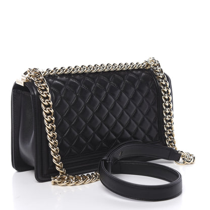 Chanel Lambskin Quilted Medium Boy Flap Black 3 of 12