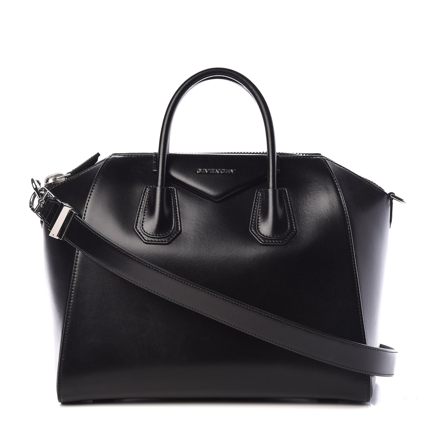 Shiny Lord Calfskin Medium Antigona Black
