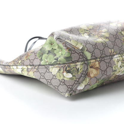 Gucci GG Supreme Monogram Blooms Medium Reversible Tote Beige New Military Black 6 of 17
