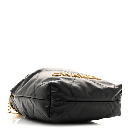 Chanel Shiny Calfskin Quilted Mini Chanel 22 Black 4 of 11