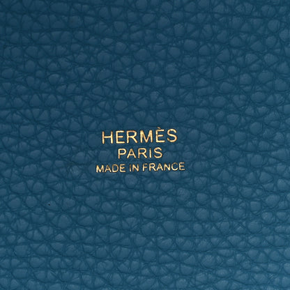 Hermes Taurillon Clemence Picotin Lock 18 PM Bleu Du Nord 6 of 9