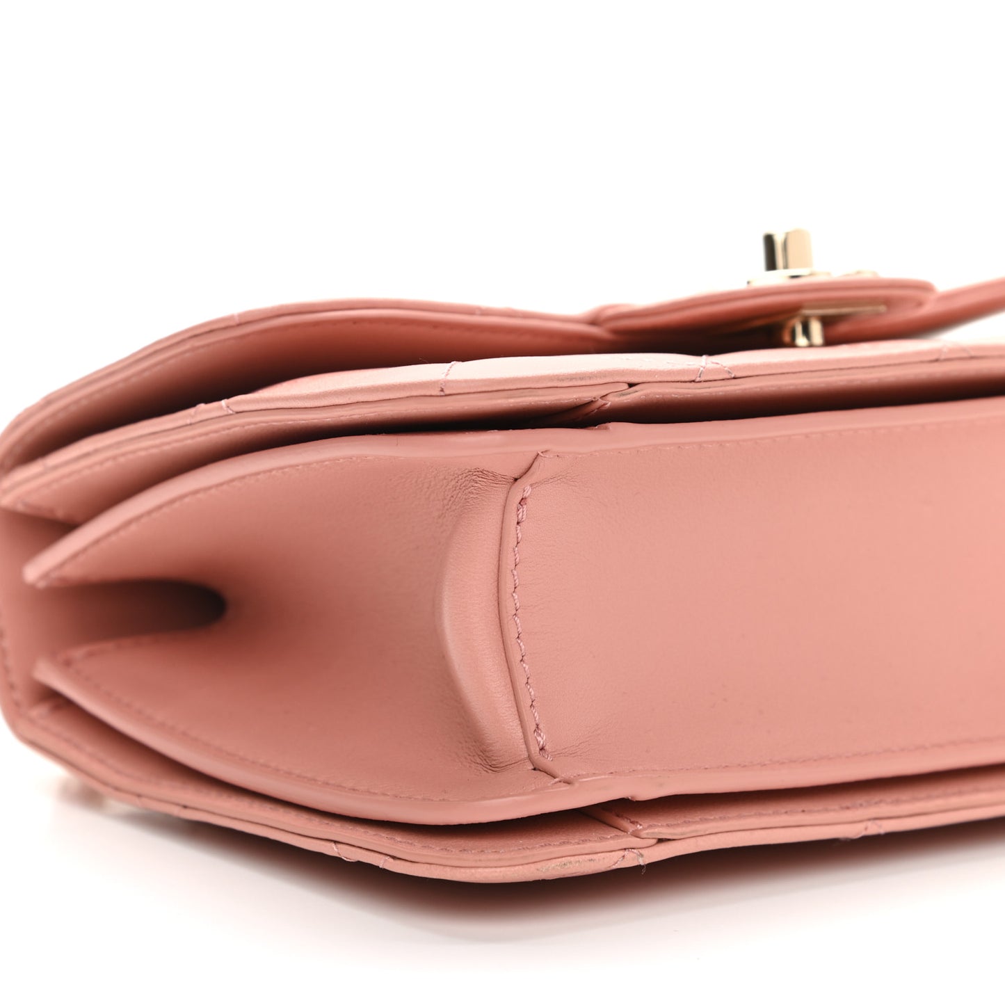 Calfskin Quilted Small Top Handle Flap Blush