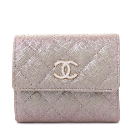 Chanel Iridescent Caviar Quilted Small Flap Wallet Beige 1 of 10