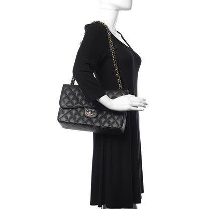 Chanel Caviar Quilted Jumbo Double Flap Black 2 of 11
