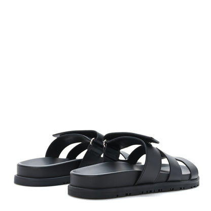 Hermes Calfskin Womens Chypre Sandals 35.5 Black 4 of 8