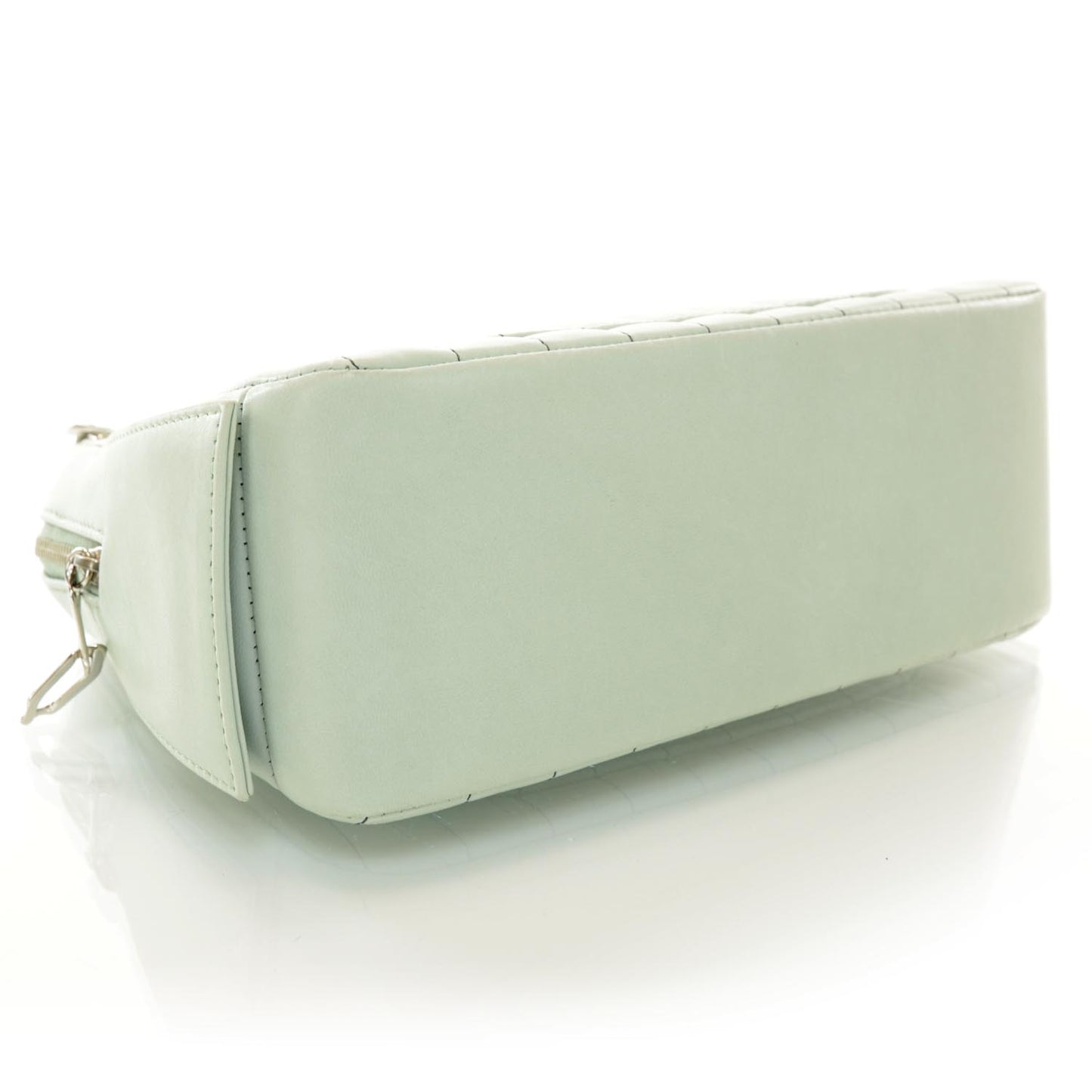 Lambskin Vertical Quilted Small Mademoiselle Camera Case Green