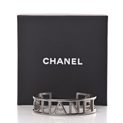 Chanel Metal Logo Cuff Silver 5 of 5