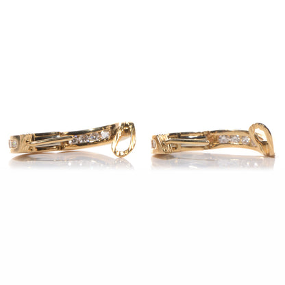 Tiffany 18k Yellow Gold Diamond Small Hoop Earrings 7 of 8