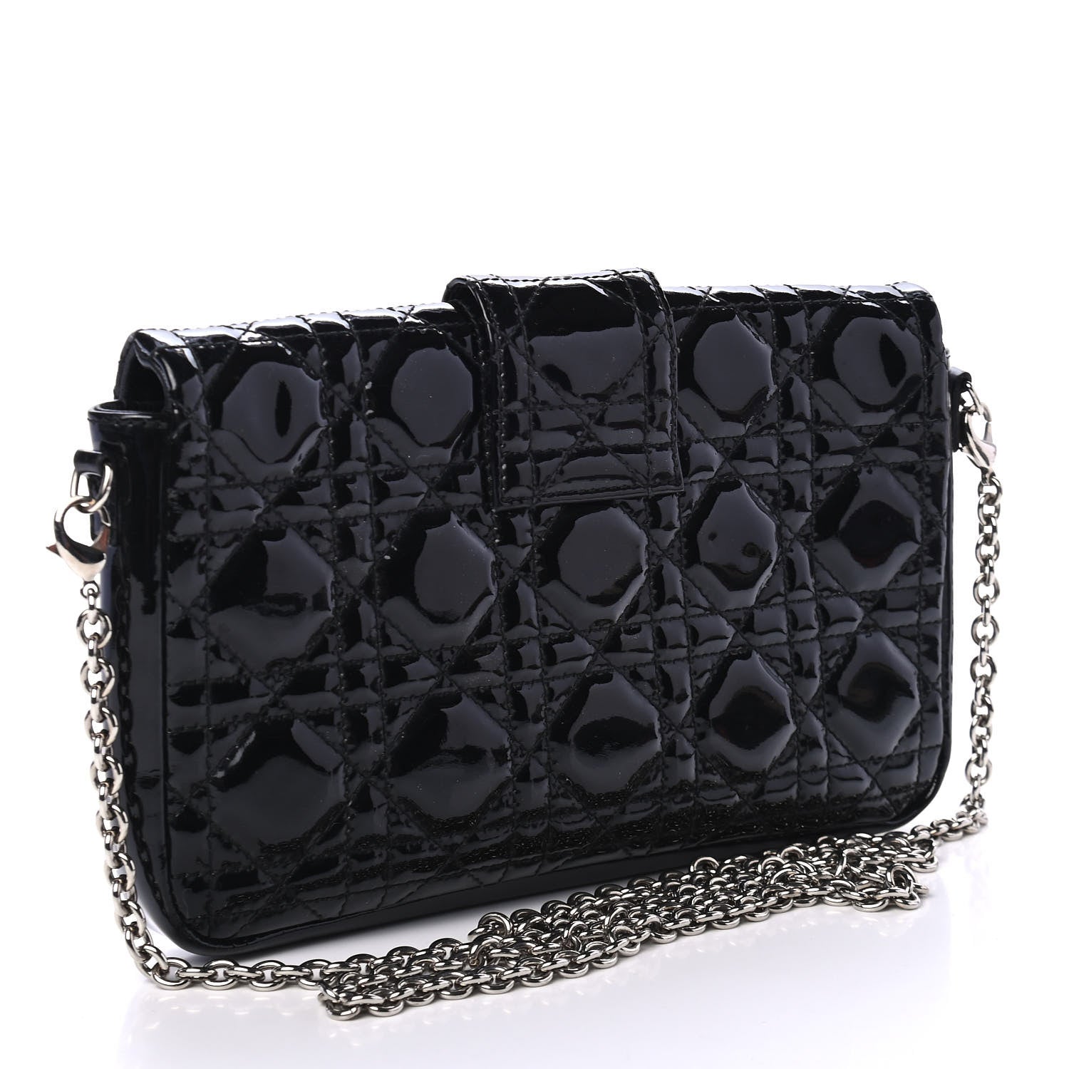 Christian Dior Patent Cannage New Lock Pouch Black 2 of 4