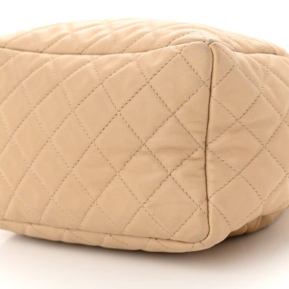Chanel Lambskin Quilted Small CC Chain Bucket Drawstring Bag Light Beige 9 of 11