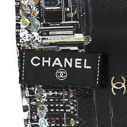 Chanel Silk New York Skyline Slim Bandeau Scarf Black 3 of 3