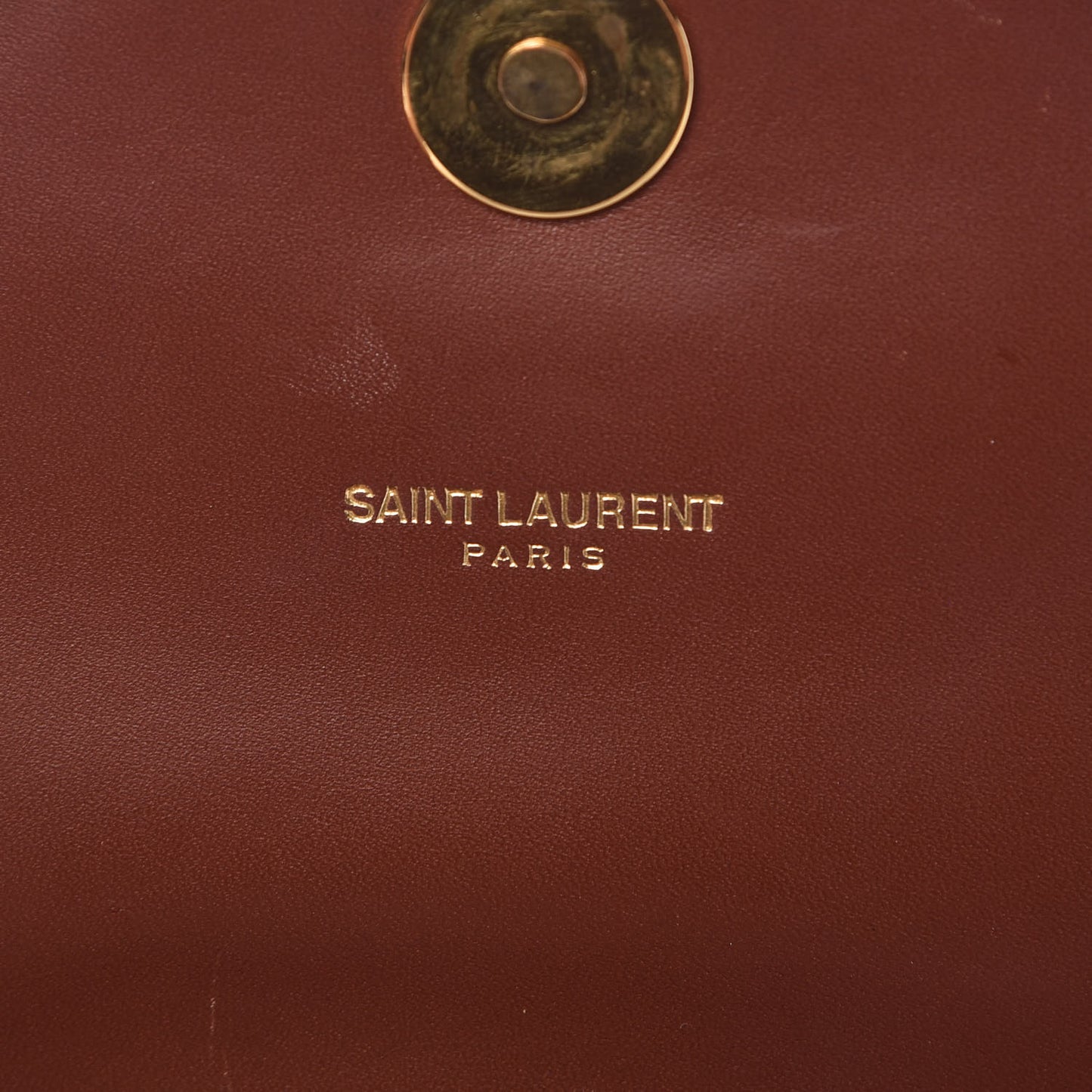 Smooth Calfskin Matelasse Chevron Large Monogram Satchel Brown