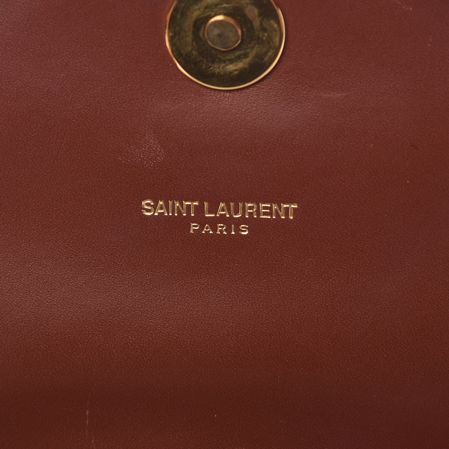 Saint Laurent Smooth Calfskin Matelasse Chevron Large Monogram Satchel Brown 8 of 17