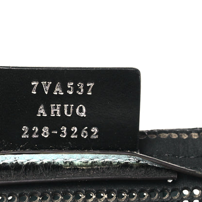 Fendi Calfskin Perforated Monochrome Medium Baguette Messenger Blue Multicolor 7 of 10