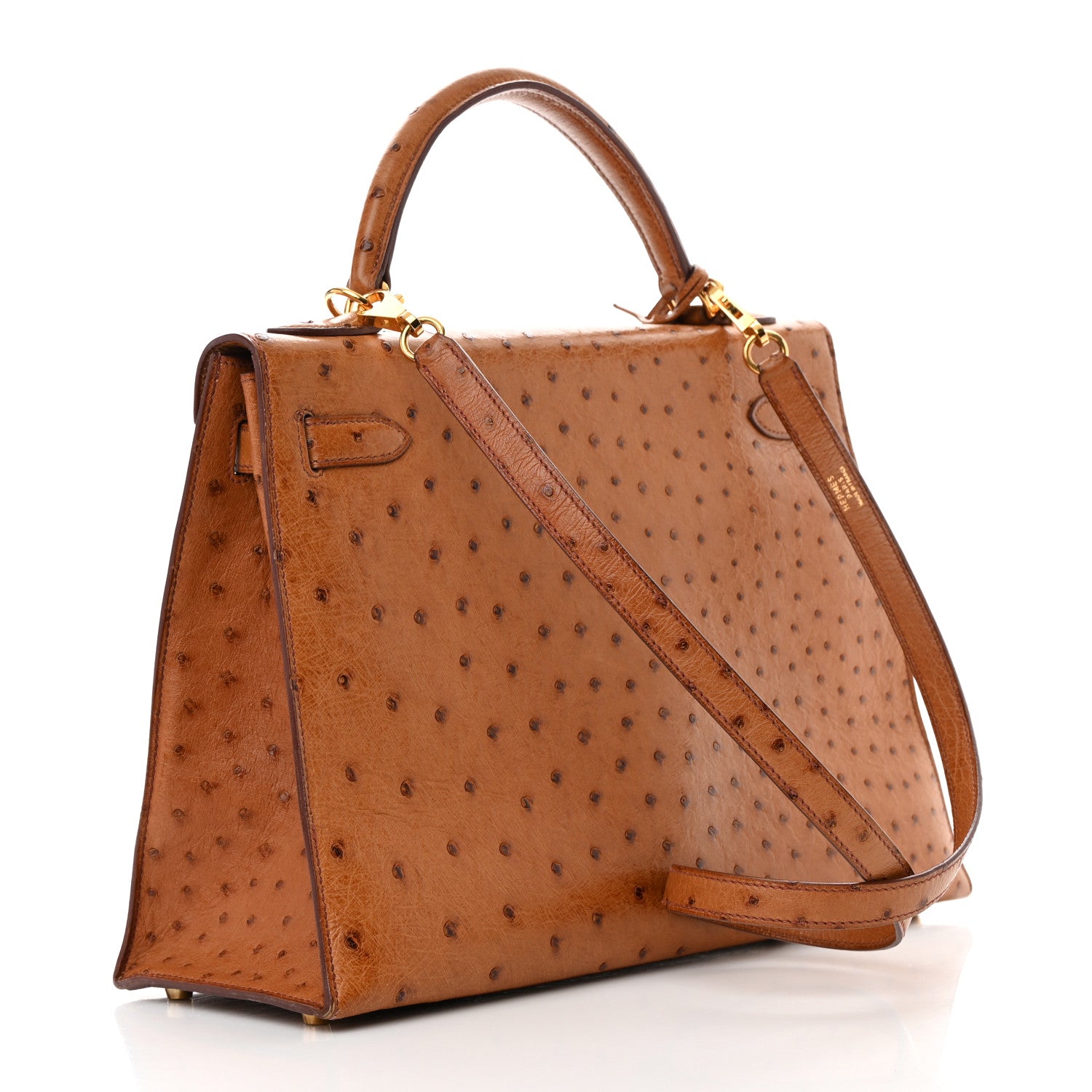 Hermes Ostrich Kelly Sellier 32 Gold 3 of 18