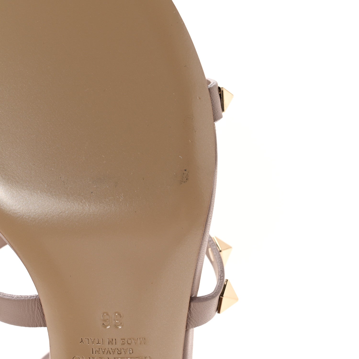 Valentino Garavani Calfskin Rockstud 60mm City Sandals 36 Poudre 10 of 13