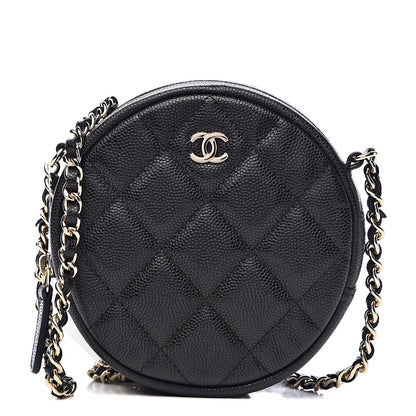 Chanel Caviar Quilted Round Clutch With Chain Black 1 of 11