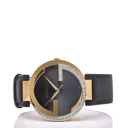 Gucci Stainless Steel Calfskin Diamond 42mm Interlocking G Latin Grammy Quartz Watch 3 of 9