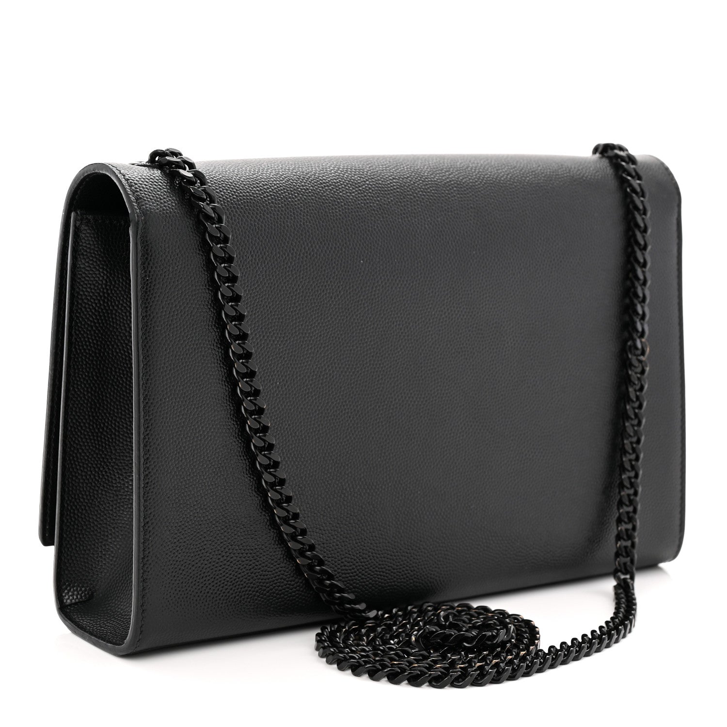 Saint Laurent Grain De Poudre Medium Classic Monogram Monochrome Kate Satchel Black 3 of 12
