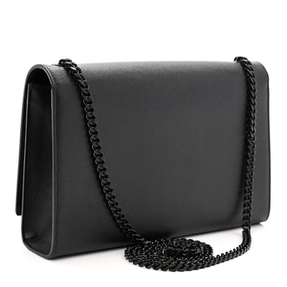 Saint Laurent Grain De Poudre Medium Classic Monogram Monochrome Kate Satchel Black 3 of 12