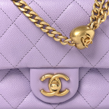Chanel Caviar Quilted Mini Rectangular Sweetheart Flap Light Purple 8 of 11